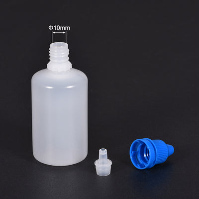 Harfington Uxcell 50ml/1.7 oz Empty Squeezable Dropper Bottle Blue 10pcs