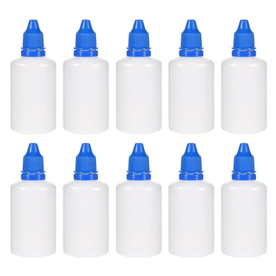 Harfington Uxcell 50ml/1.7 oz Empty Squeezable Dropper Bottle Blue 20pcs