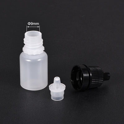Harfington Uxcell 5ml/0.17 oz Empty Squeezable Dropper Bottle Black 50pcs