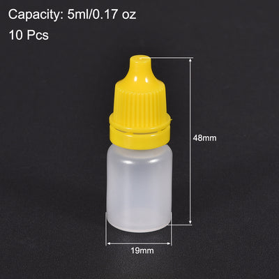 Harfington Uxcell 5ml/0.17 oz Empty Squeezable Dropper Bottle Yellow 10pcs