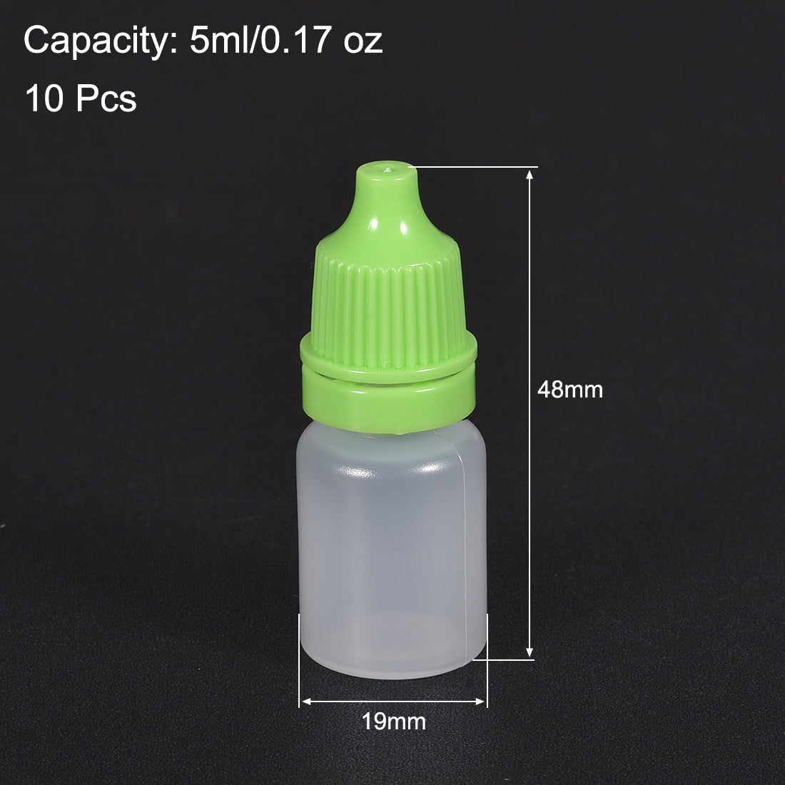 uxcell Uxcell 5ml/0.17 oz Empty Squeezable Dropper Bottle Green 10pcs