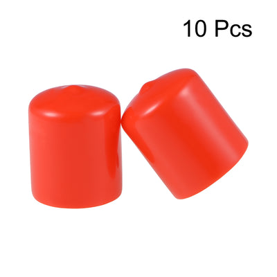 Harfington Uxcell Screw Thread Protector, 29mm ID Round End Cap Cover Red Tube Caps 10pcs