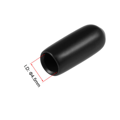 Harfington Uxcell Screw Thread Protector, 4.5mm ID Round End Cap Cover Black Tube Caps 100pcs
