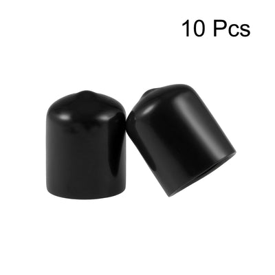 Harfington Uxcell Screw Thread Protector 25mm Long 18mm ID Round End Cap Cover Black 10pcs