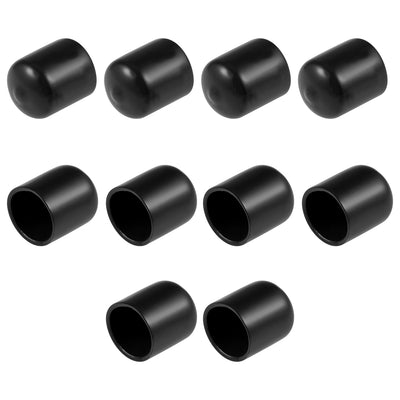 Harfington Uxcell Screw Thread Protector 25mm Long 18mm ID Round End Cap Cover Black 10pcs