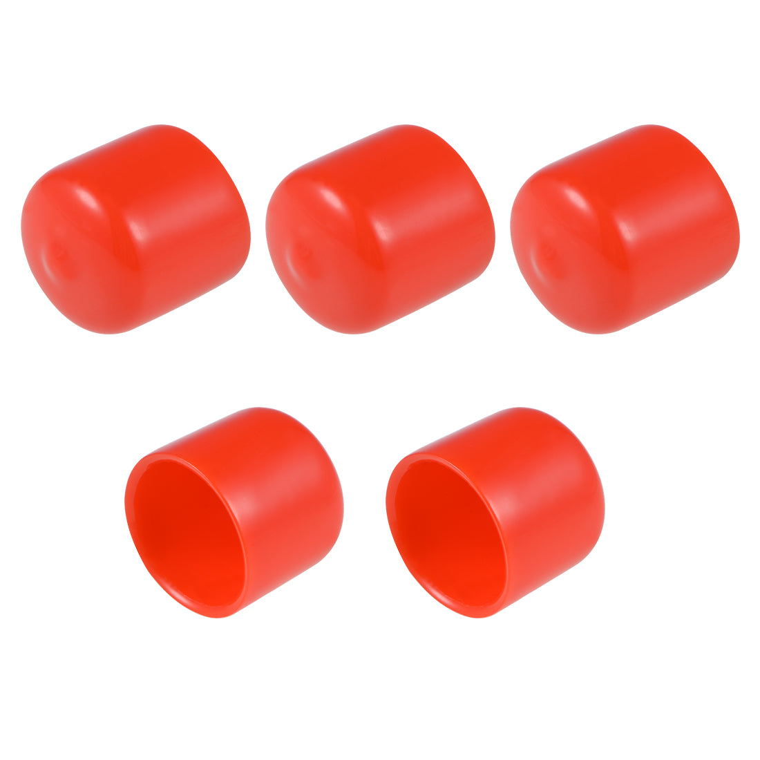 uxcell Uxcell Screw Thread Protector, 23mm ID Round End Cap Cover Red Tube Caps 5pcs