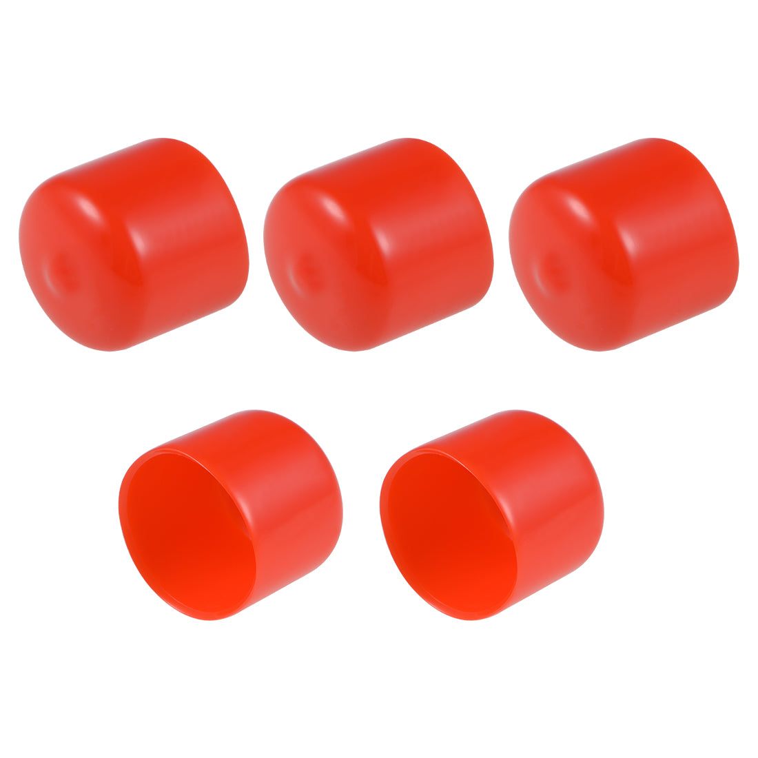 uxcell Uxcell Screw Thread Protector, 26mm ID Round End Cap Cover Red Tube Caps 5pcs