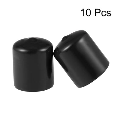 Harfington Uxcell Screw Thread Protector, 28mm ID Round End Cap Cover Black Tube Caps 10pcs
