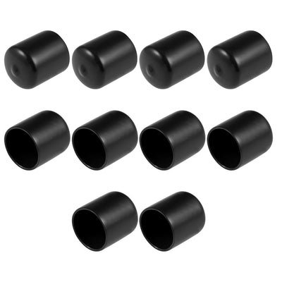 Harfington Uxcell Screw Thread Protector, 28mm ID Round End Cap Cover Black Tube Caps 10pcs