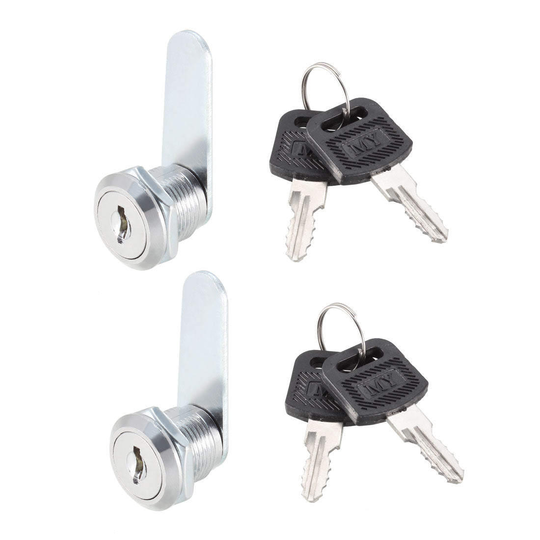 Uxcell Uxcell Cam Lock 30mm Cylinder Length Fits Max 7/8-inch Panel Keyed Different 2Pcs