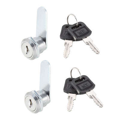 Harfington Uxcell Cam Lock 30mm Cylinder Length Fits Max 7/8-inch Panel Keyed Different 2Pcs