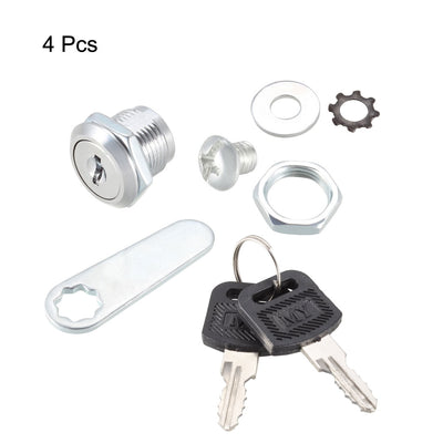 Harfington Uxcell Cam Lock 16mm Cylinder Length Fits Max 5/16-inch Panel Keyed Different 4Pcs