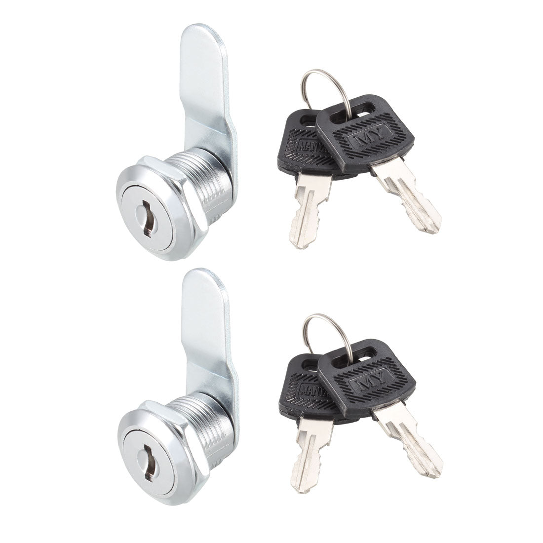 Uxcell Uxcell Cam Lock 20mm Cylinder Length Fit on Max 1/2-inch Panel Keyed Different 2Pcs
