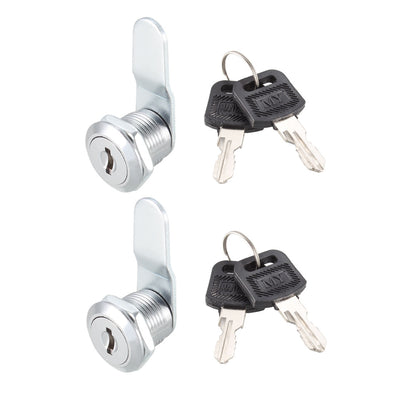 Harfington Uxcell Cam Lock 20mm Cylinder Length Fit on Max 1/2-inch Panel Keyed Different 2Pcs
