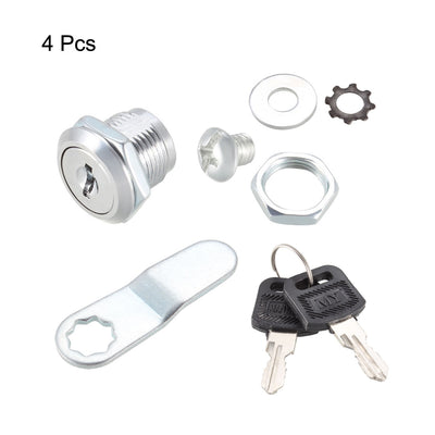 Harfington Uxcell Cam Lock 16mm Cylinder Length Fit on Max 5/16-inch Panel Keyed Different 4Pcs