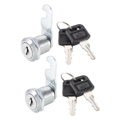 Harfington Uxcell Cam Lock 40mm Cylinder Length for Max 1-3/8-inch Panel Keyed Different 2Pcs