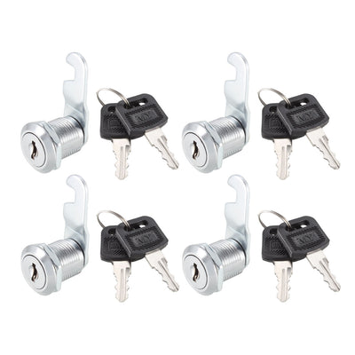 Harfington Uxcell Cam Lock 20mm Cylinder Length for Max 1/2-inch Panel Keyed Different 4Pcs