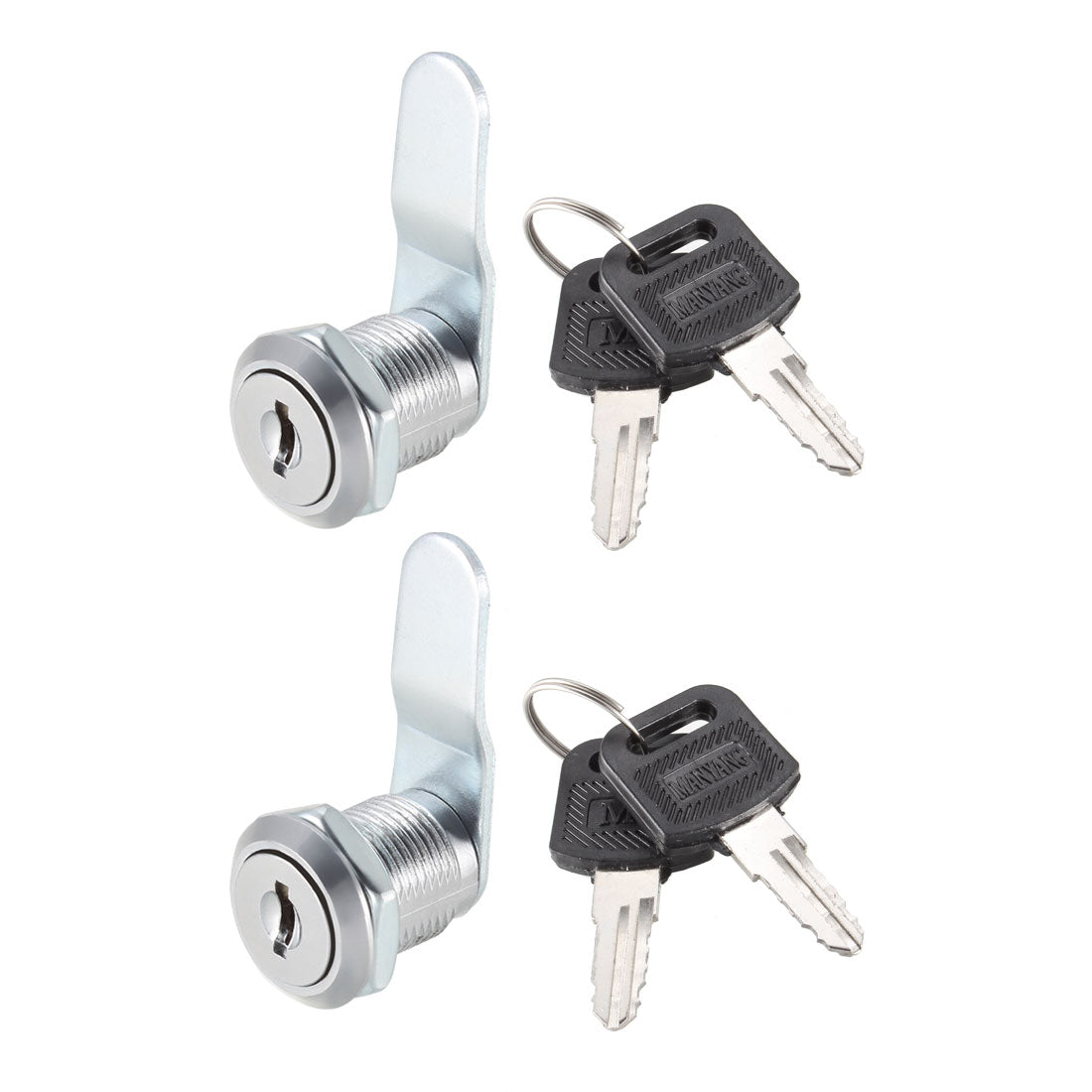 uxcell Uxcell Cam Lock 20mm Cylinder Length Fit on Max 1/2-inch Panel Keyed Different 2Pcs