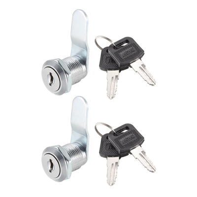 Harfington Uxcell Cam Lock 20mm Cylinder Length Fit on Max 1/2-inch Panel Keyed Different 2Pcs