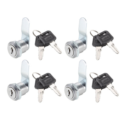 Harfington Uxcell Cam Lock 20mm Cylinder Length Fit on Max 1/2-inch Panel Keyed Different 4Pcs
