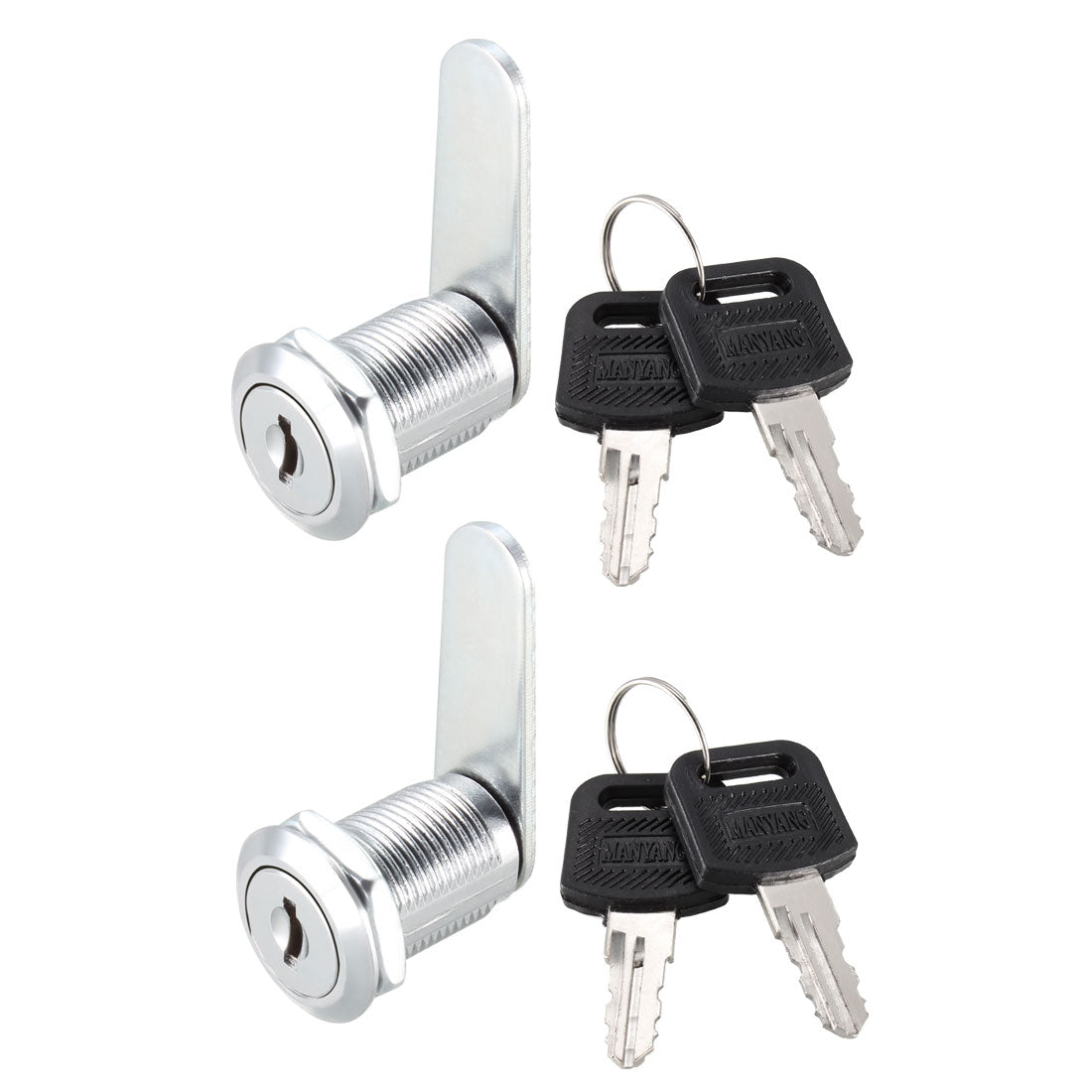 uxcell Uxcell Cam Lock 25mm Cylinder Length Fits Max 5/8-inch Panel Keyed Different 2Pcs