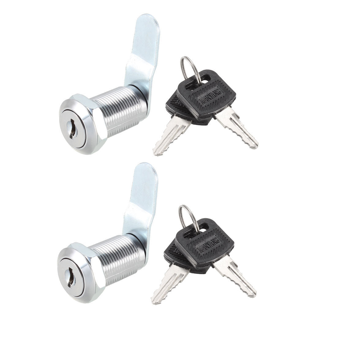 uxcell Uxcell Cam Lock 25mm Cylinder Length Fit on Max 5/8-inch Panel Keyed Different 2Pcs