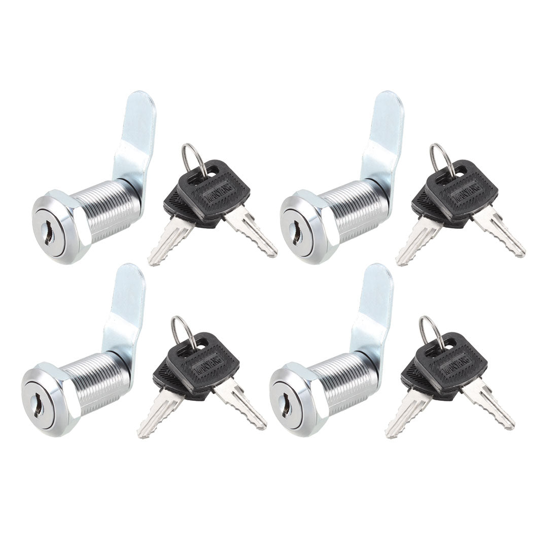 uxcell Uxcell Cam Lock 25mm Cylinder Length Fit on Max 5/8-inch Panel Keyed Different 4Pcs