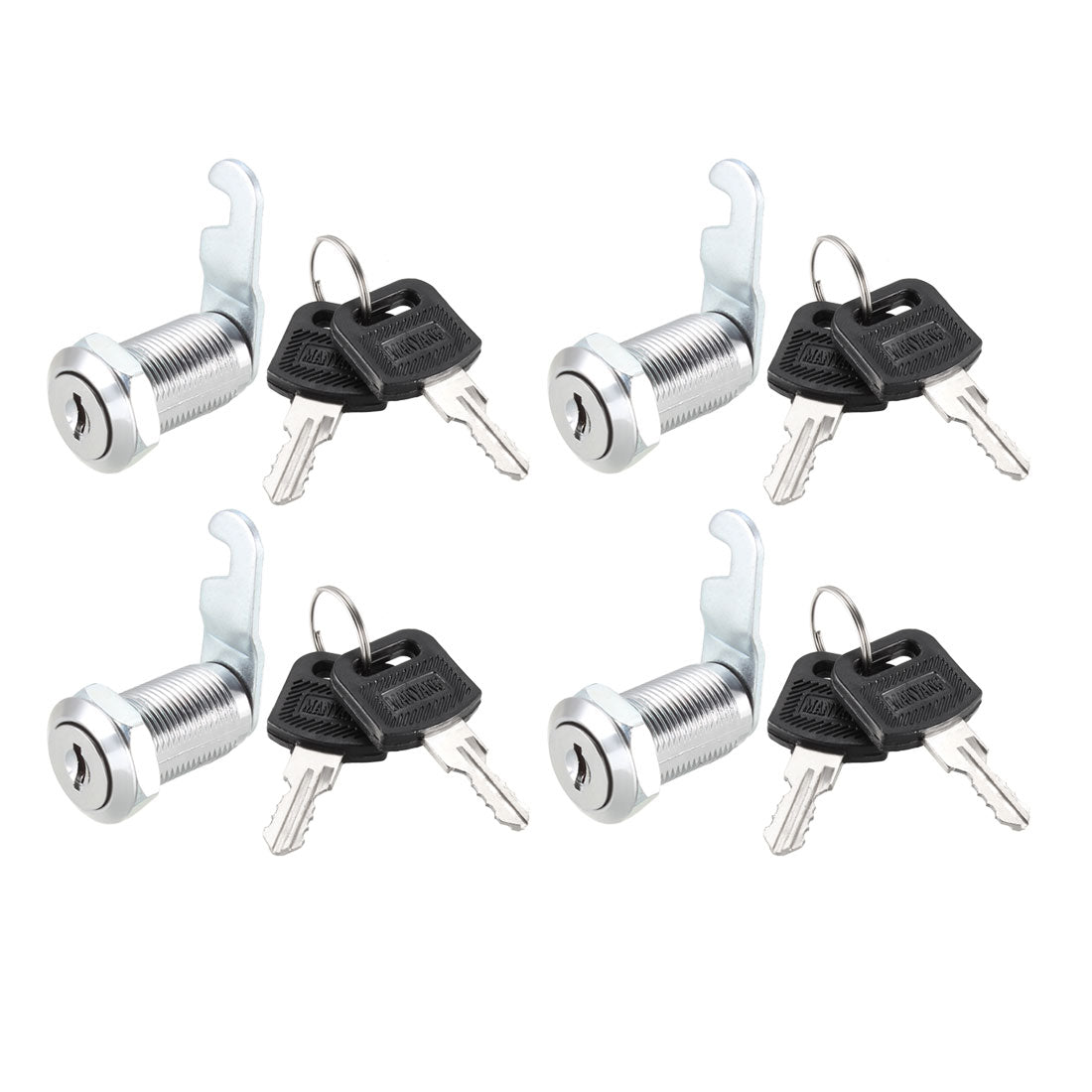 uxcell Uxcell Cam Lock 30mm Cylinder Length for Max 7/8-inch Panel Keyed Different 4Pcs