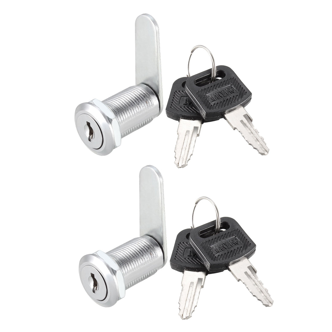 uxcell Uxcell Cam Lock 30mm Cylinder Length Fits Max 7/8-inch Panel Keyed Different 2Pcs