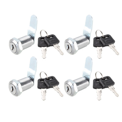 Harfington Uxcell Cam Lock 30mm Cylinder Length Fit on Max 7/8-inch Panel Keyed Different 4Pcs