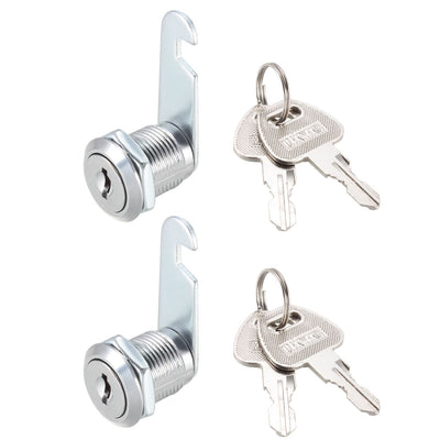 Harfington Uxcell Cam Locks 20mm Cylinder Length Fit Up to 1/2-inch Panel Keyed Different 2Pcs