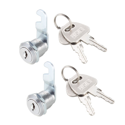Harfington Uxcell Cam Locks 35mm Cylinder Length for Max 30mm Panel Keyed Different 2Pcs