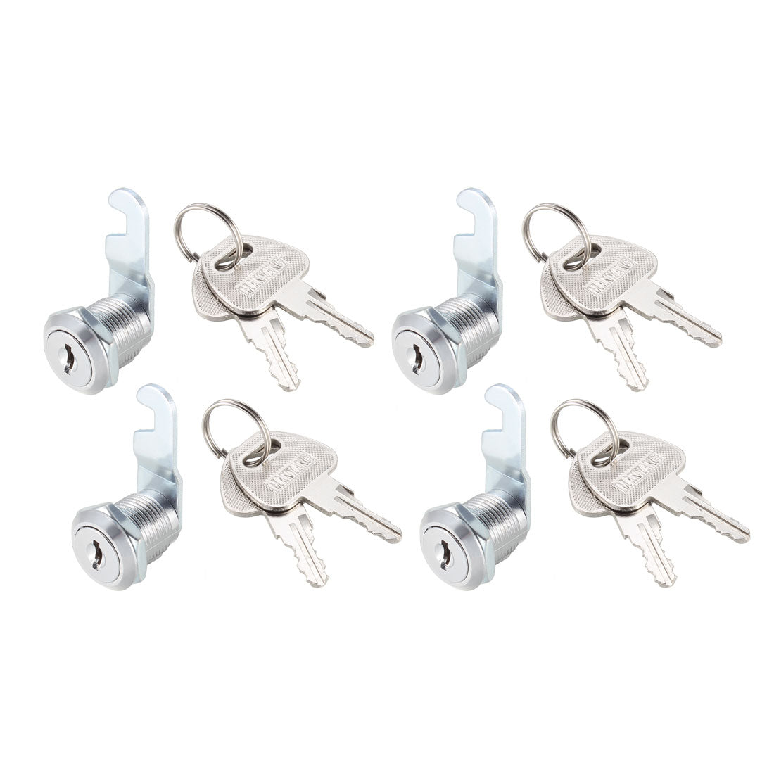 Uxcell Uxcell Cam Locks 20mm Cylinder Length for Max 1/2-inch Panel Keyed Different 4Pcs