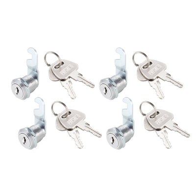 Harfington Uxcell Cam Locks 20mm Cylinder Length for Max 1/2-inch Panel Keyed Different 4Pcs