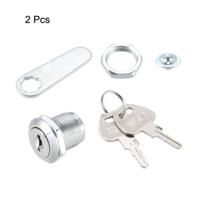 Harfington Uxcell Cam Locks 20mm Cylinder Length Fits Max 1/2-inch Panel Keyed Different 2Pcs