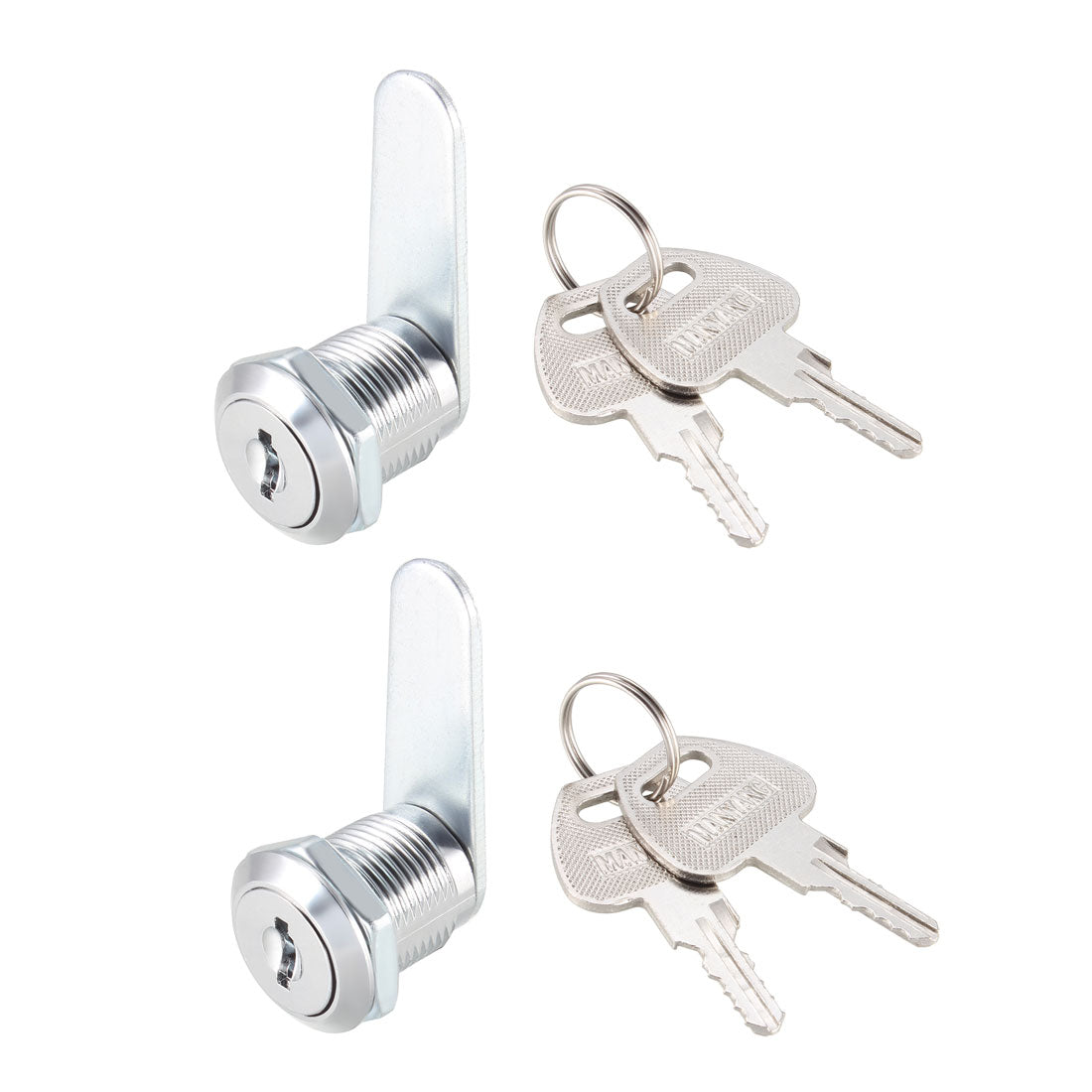uxcell Uxcell Cam Locks 20mm Cylinder Length Fits Max 1/2-inch Panel Keyed Different 2Pcs