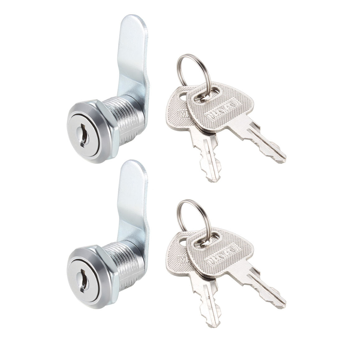 uxcell Uxcell Cam Locks 20mm Cylinder Length Fit on Max 1/2-inch Panel Keyed Different 2Pcs