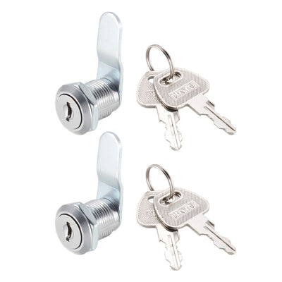 Harfington Uxcell Cam Locks 20mm Cylinder Length Fit on Max 1/2-inch Panel Keyed Different 2Pcs