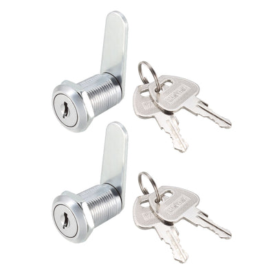 Harfington Uxcell Cam Locks 25mm Cylinder Length Fits Max 5/8-inch Panel Keyed Different 2Pcs
