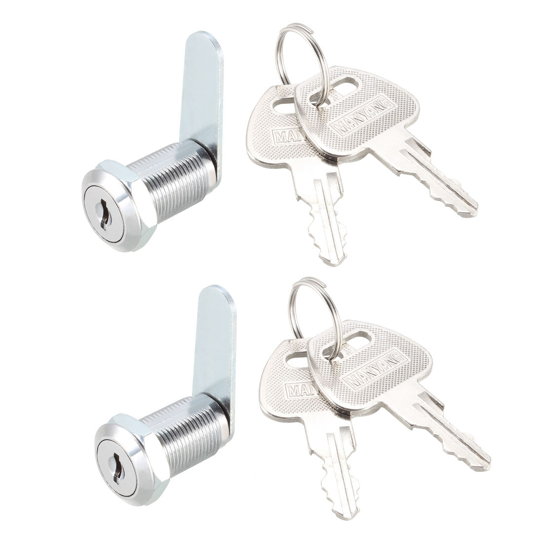 uxcell Uxcell Cam Locks 30mm Cylinder Length Fits Max 7/8-inch Panel Keyed Different 2Pcs