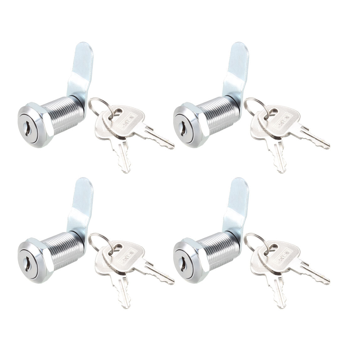 uxcell Uxcell Cam Locks 30mm Cylinder Length Fit on Max 7/8-inch Panel Keyed Different 4Pcs