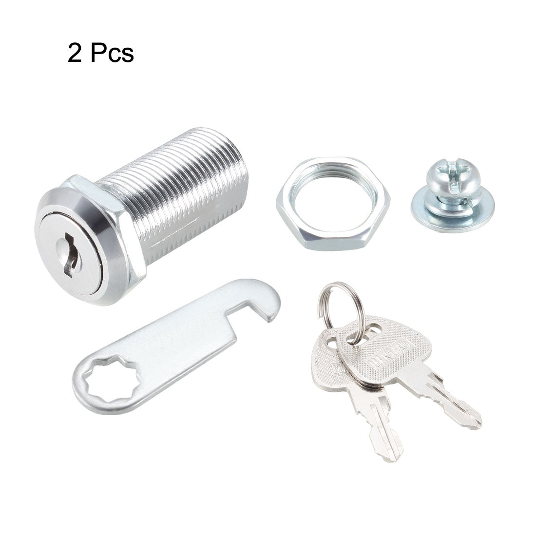 uxcell Uxcell Cam Locks 35mm Cylinder Length Fit Max 30mm Panel Keyed Different 2Pcs