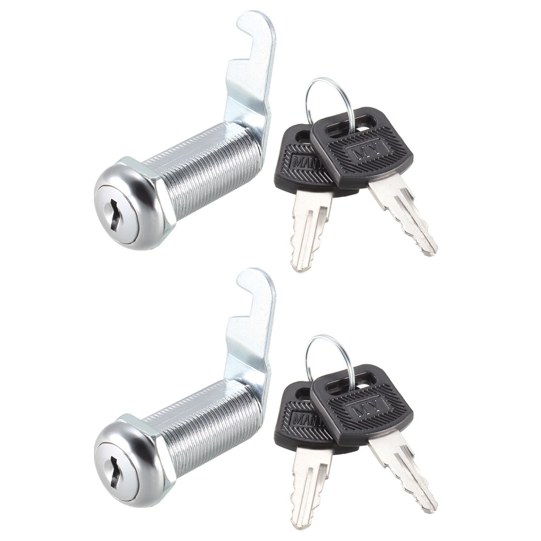 uxcell Uxcell Cam Lock 40mm Cylinder Length for Max 1-3/8-inch Panel Keyed Different 2Pcs
