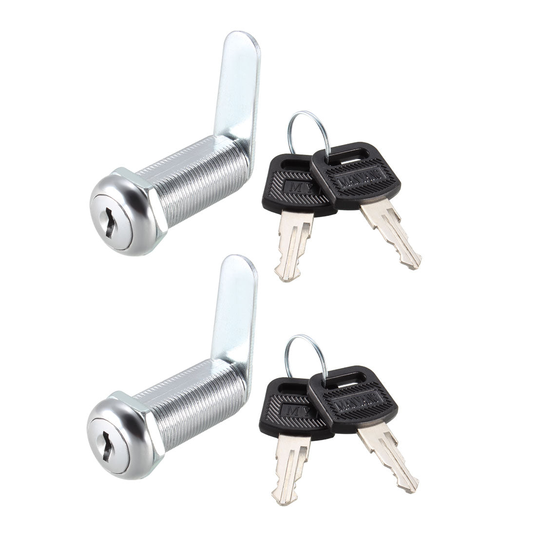 uxcell Uxcell Cam Lock 40mm Cylinder Length Fit for Max 1-3/8-inch Panel Keyed Different 2Pcs