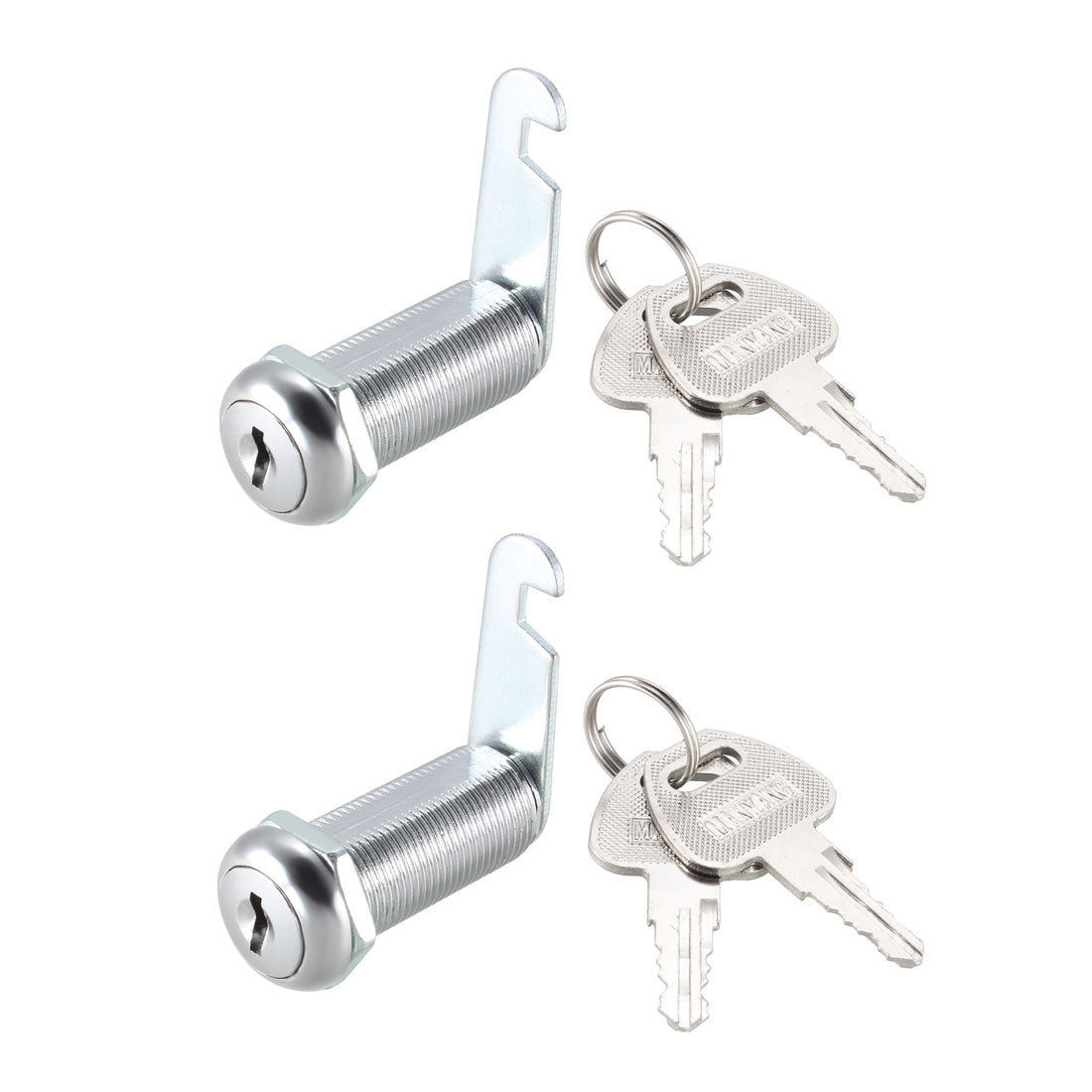 uxcell Uxcell Cam Locks 40mm Cylinder Length Fit Max 1-3/8-inch Panel Keyed Different 2Pcs