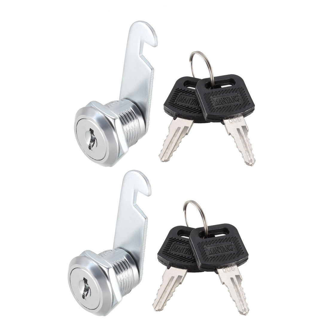 Uxcell Uxcell Cam Lock 25mm Cylinder Length Fit Up to 5/8-inch Thick Panel Keyed Alike 2Pcs