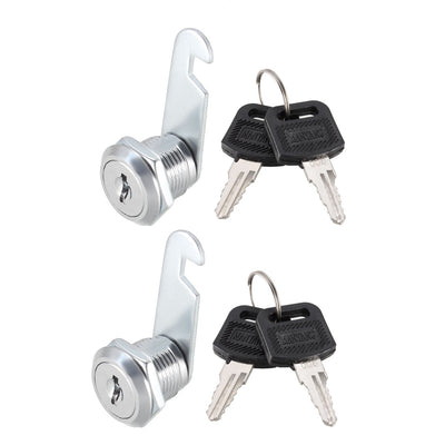 Harfington Uxcell Cam Lock 25mm Cylinder Length Fit Up to 5/8-inch Thick Panel Keyed Alike 2Pcs