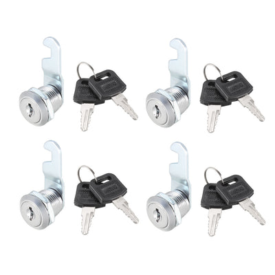 Harfington Uxcell Cam Lock 16mm Cylinder Length for Max 5/16-inch Thick Panel Keyed Alike 4Pcs