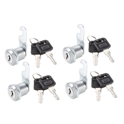 Harfington Uxcell Cam Lock 20mm Cylinder Length for Max 1/2-inch Thick Panel Keyed Alike 4Pcs