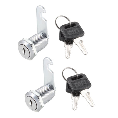 Harfington Uxcell Cam Lock 25mm Cylinder Length Fit Up to 5/8-inch Thick Panel Keyed Alike 2Pcs